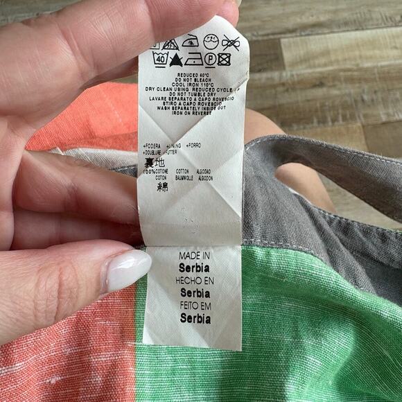 See by Chloé Linen Blend Dungaree Dress Size 2 - Picture 6 of 6